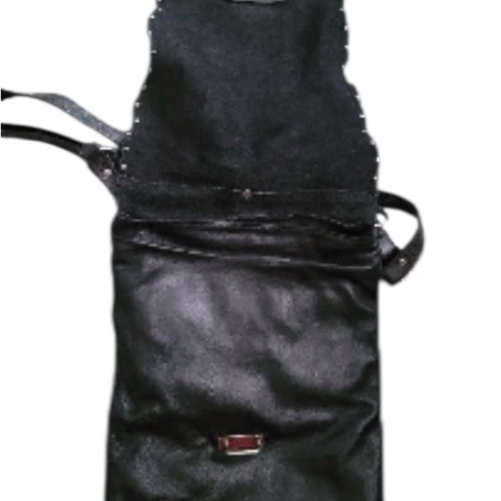 ABS Allen Schwartz Black Crocodile-Embossed Leather Studded Crossbody Bag - Picture 4 of 4